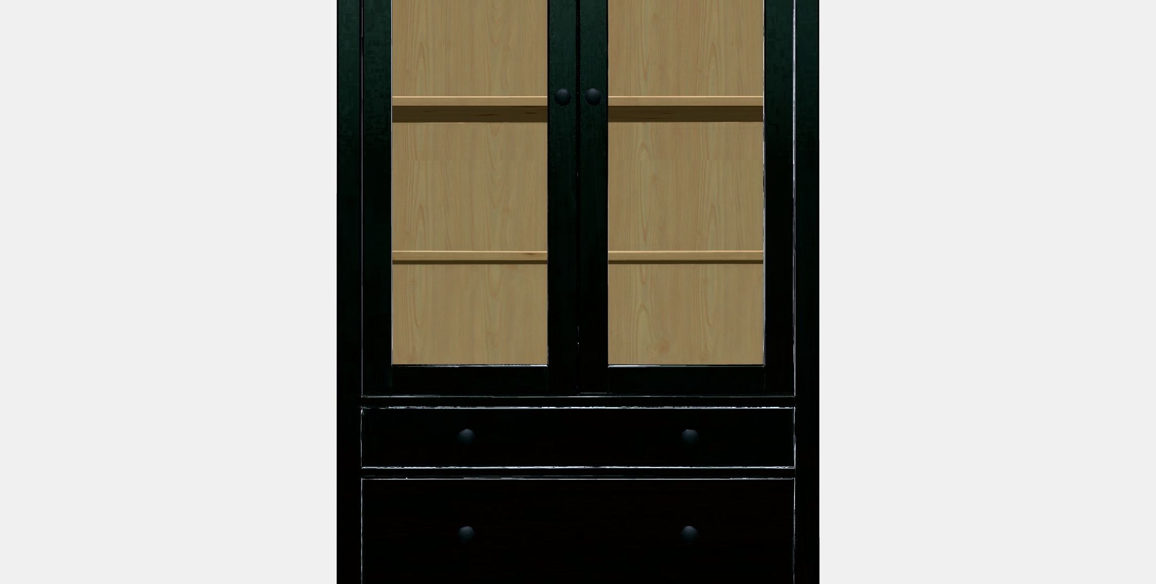 HEMNES Glassdoor cabinet with 3 drawers Low-poly 3D model_11