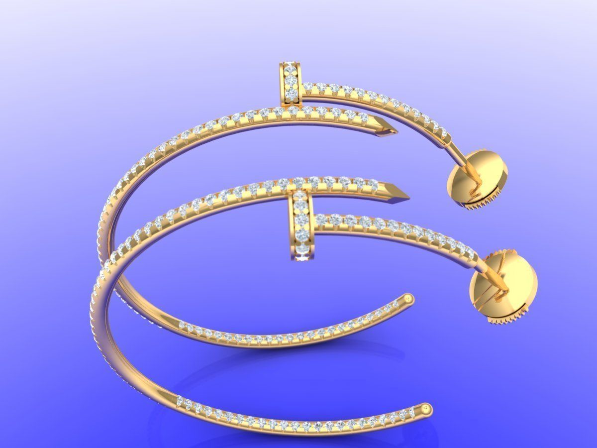 JUSTE UN CLOU EARRINGS GEMS 3D print model_2