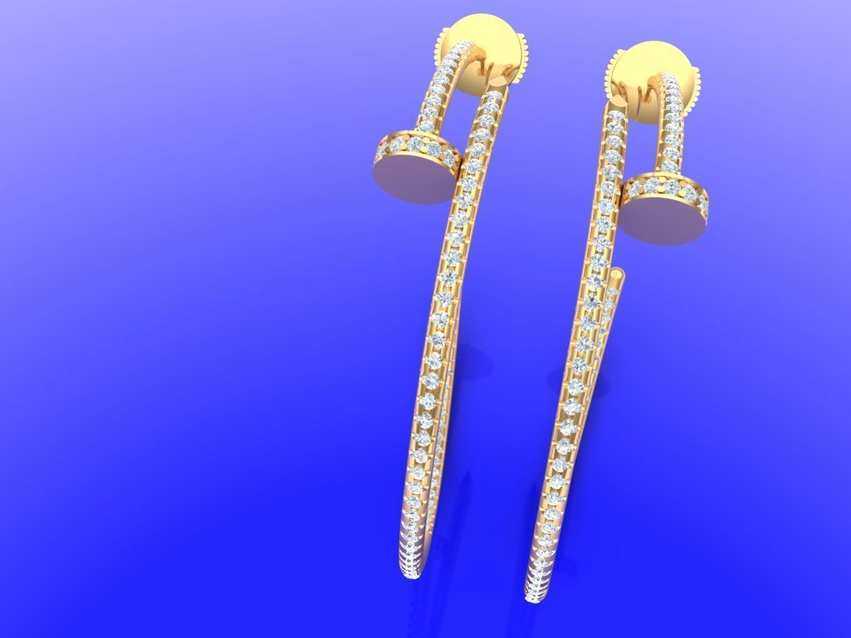 JUSTE UN CLOU EARRINGS GEMS 3D print model_1