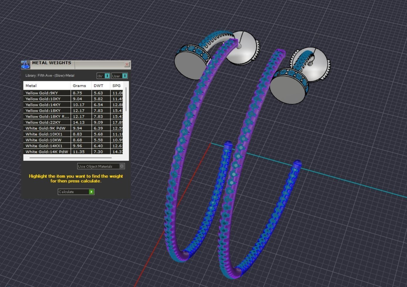 JUSTE UN CLOU EARRINGS GEMS 3D print model_8