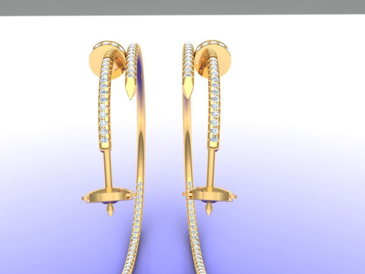 JUSTE UN CLOU EARRINGS GEMS 3D print model_3