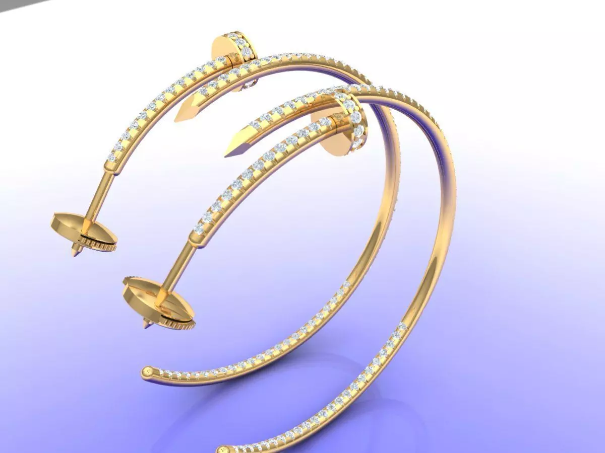 JUSTE UN CLOU EARRINGS GEMS 3D print model_0