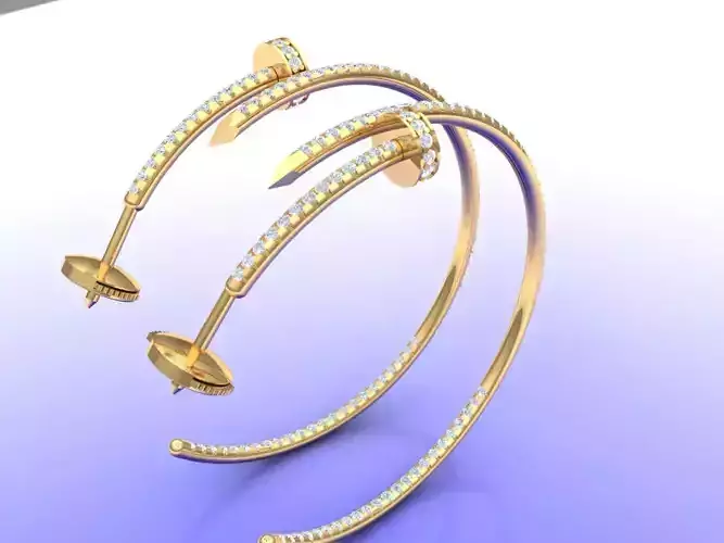 JUSTE UN CLOU EARRINGS GEMS 3D print model