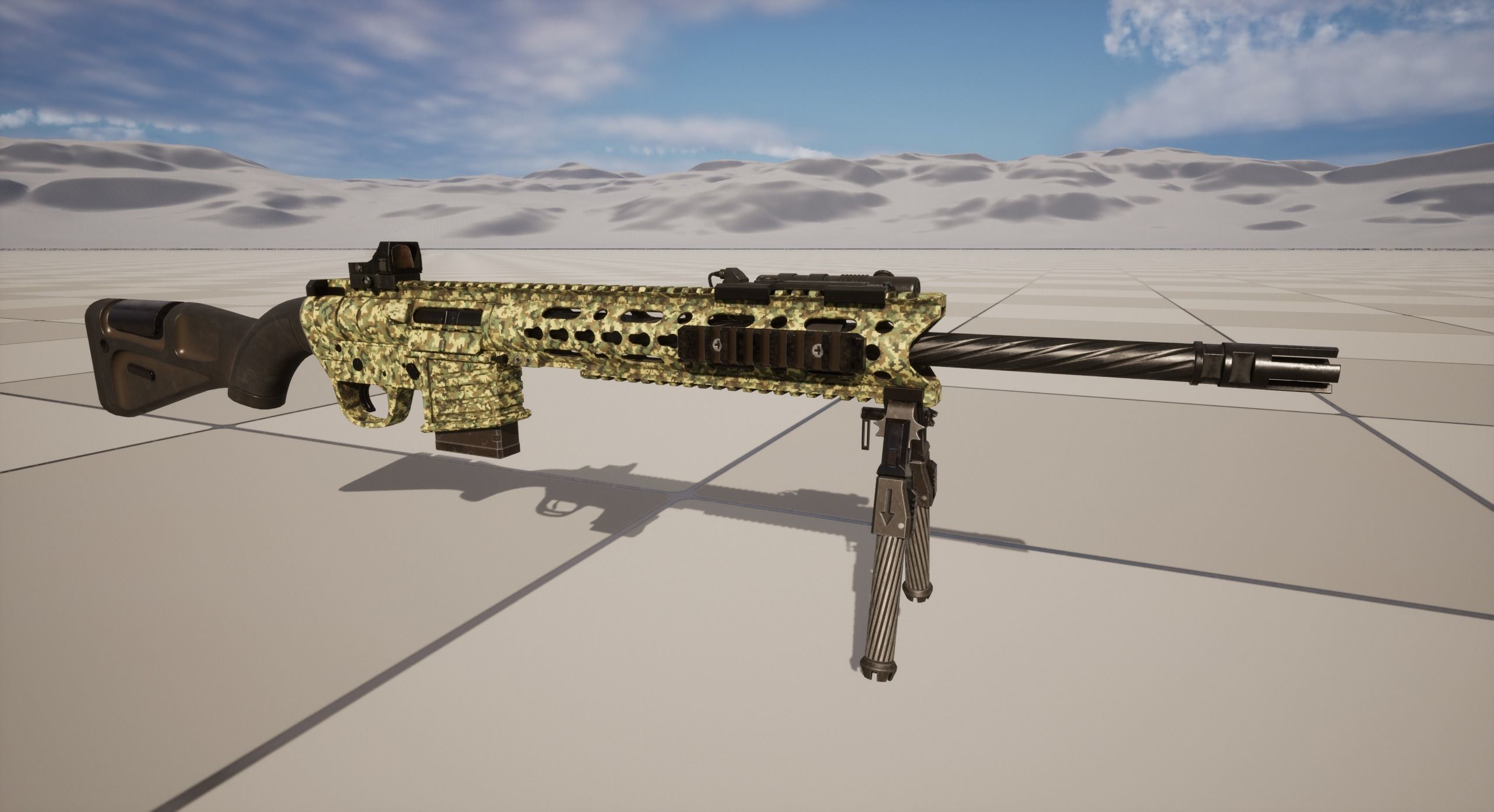 Sniper Rifle 2 Used Low-poly 3D model_10