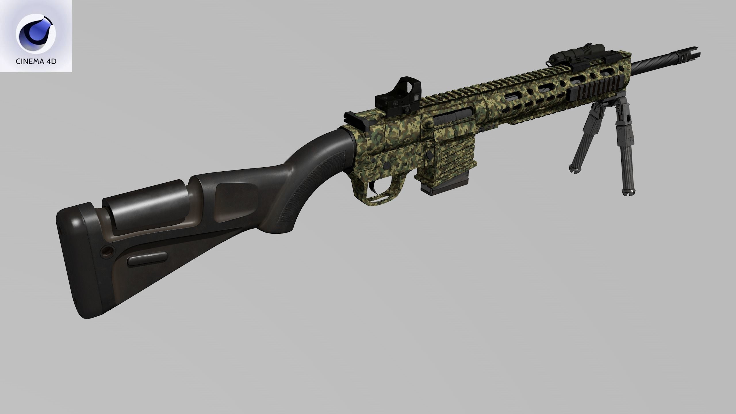 Sniper Rifle 2 Used Low-poly 3D model_23