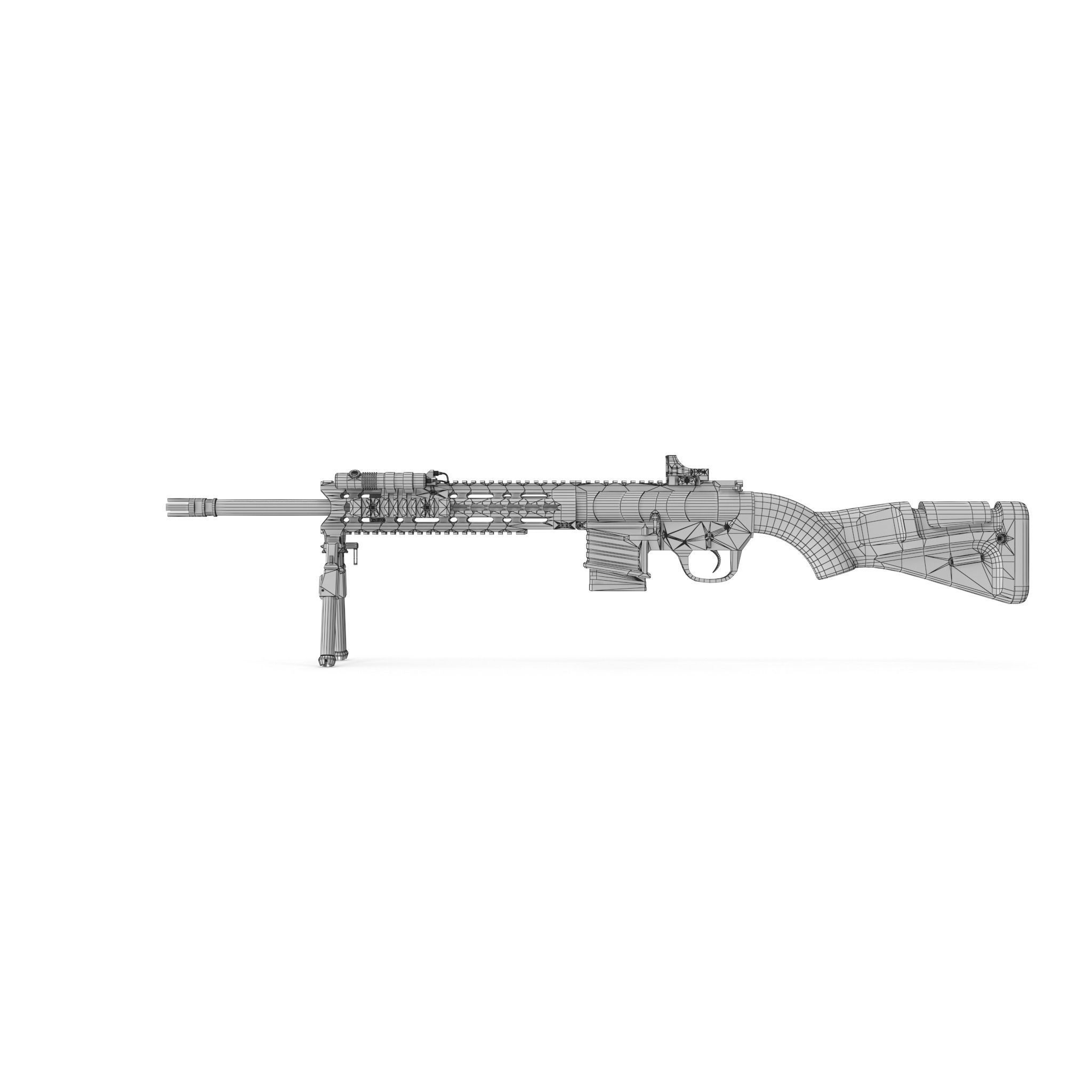 Sniper Rifle 2 Used Low-poly 3D model_16