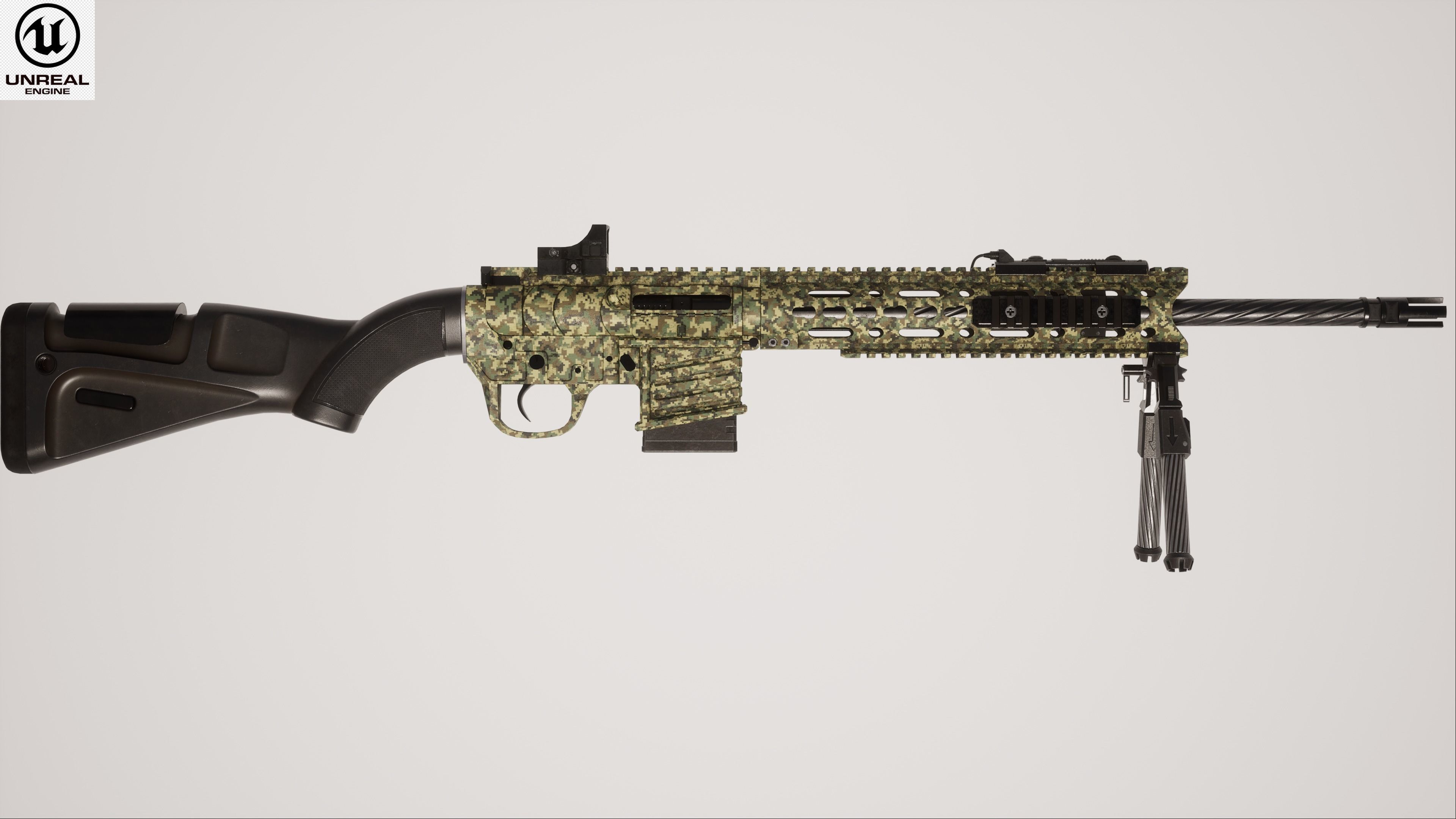 Sniper Rifle 2 Used Low-poly 3D model_2