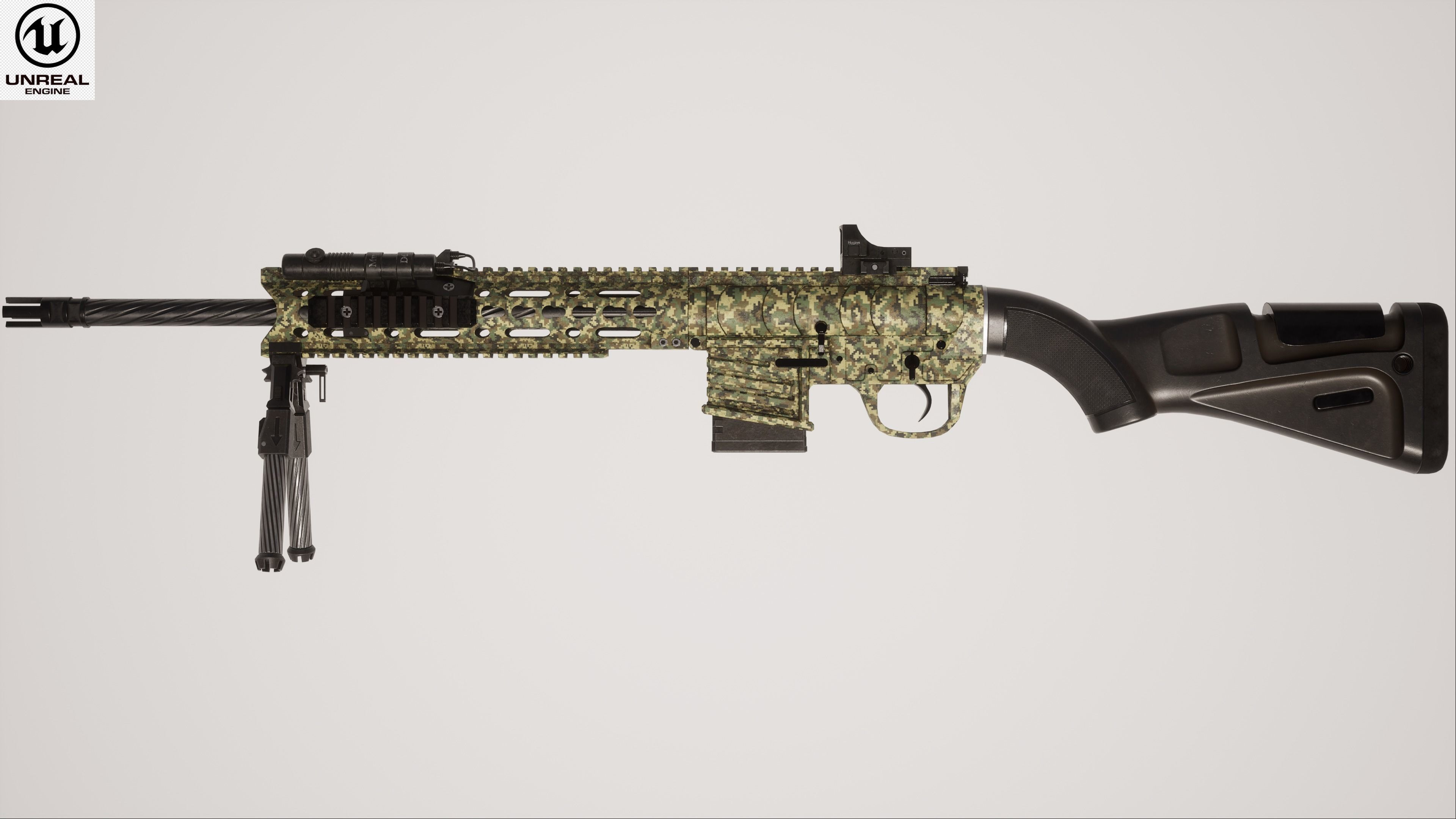 Sniper Rifle 2 Used Low-poly 3D model_3