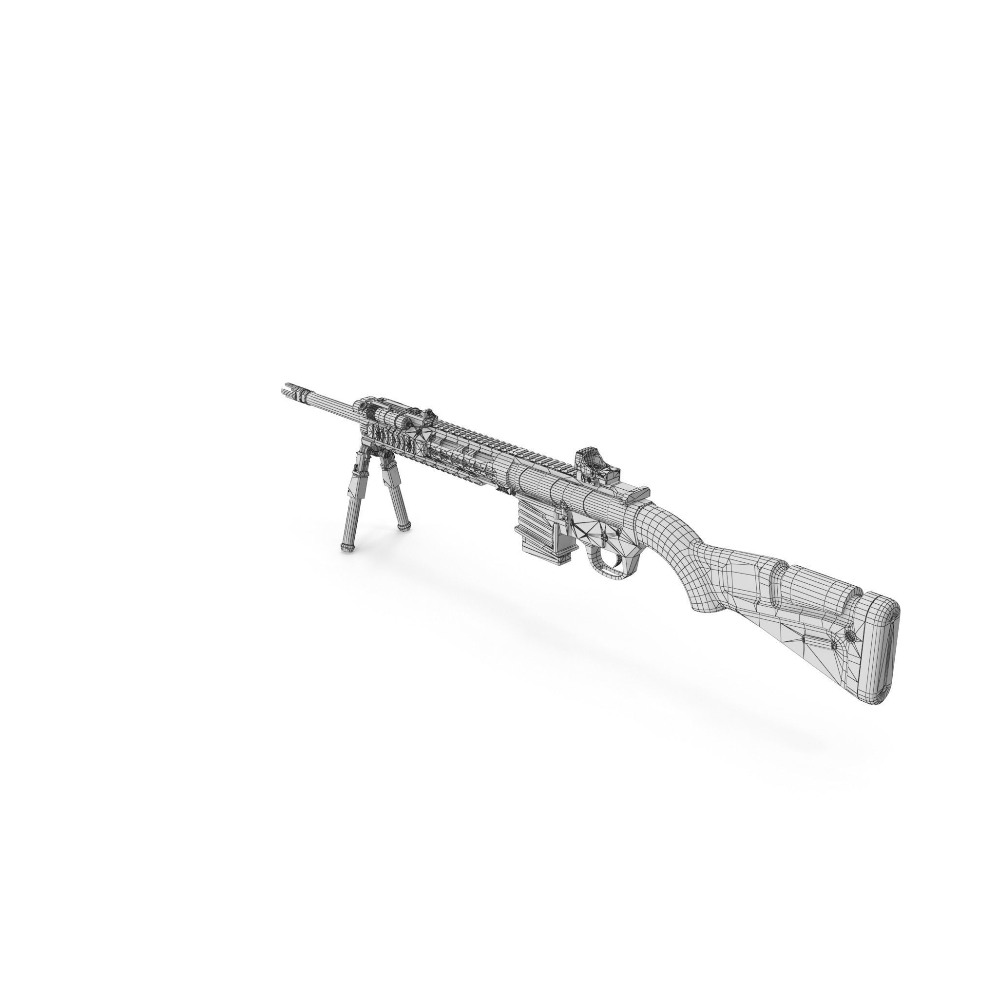 Sniper Rifle 2 Used Low-poly 3D model_13