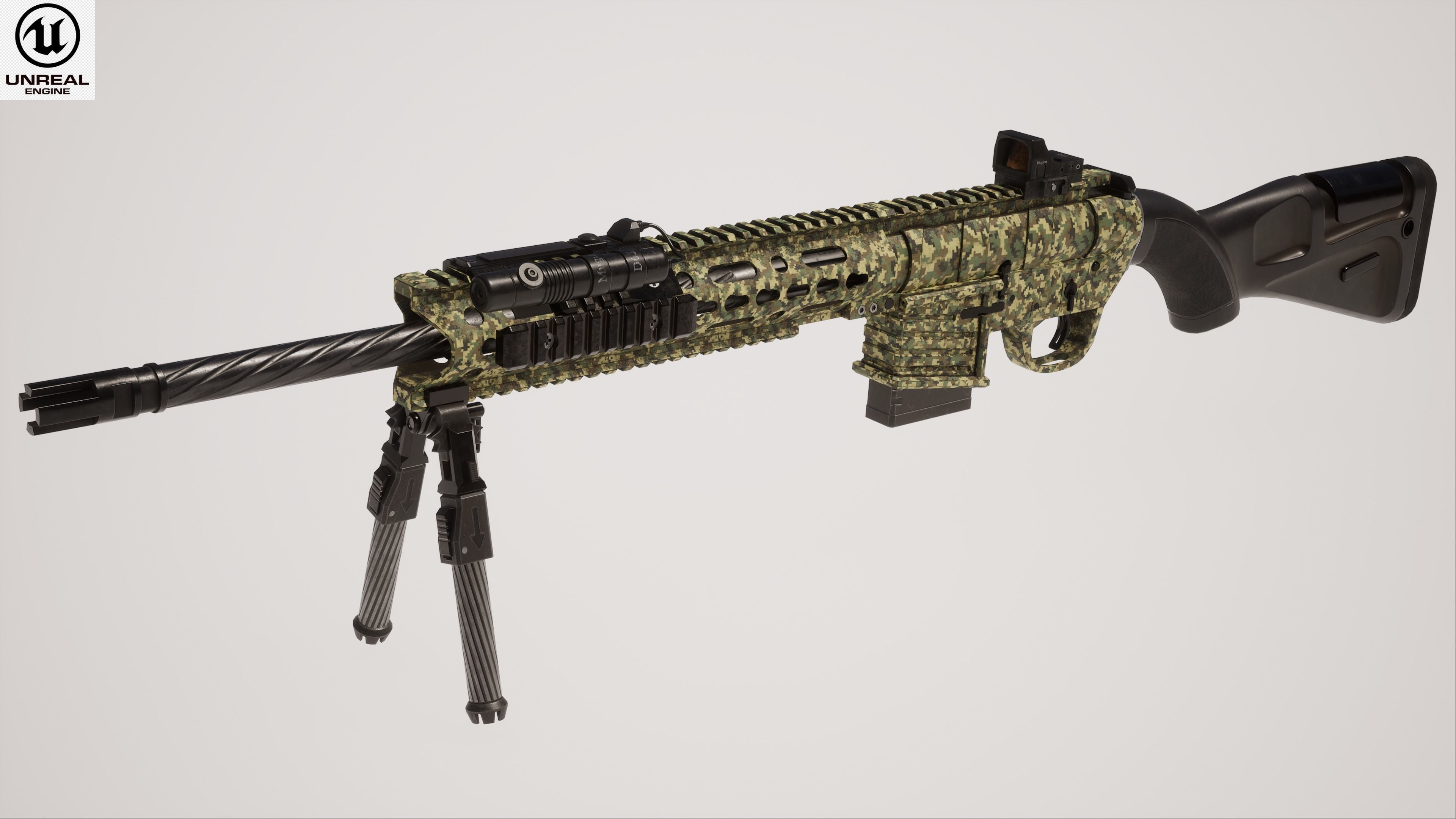 Sniper Rifle 2 Used Low-poly 3D model_1