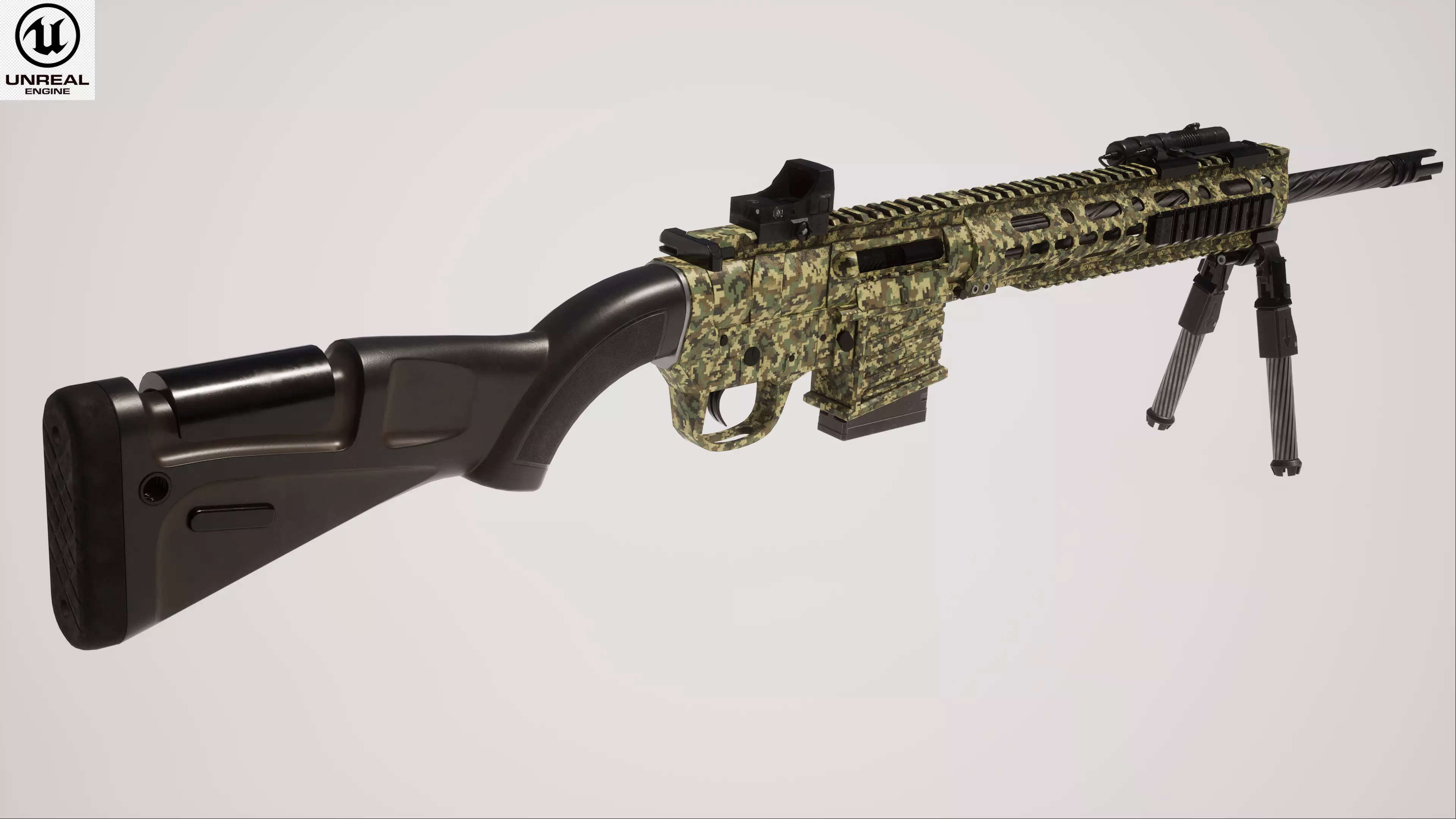 Sniper Rifle 2 Used Low-poly 3D model_0