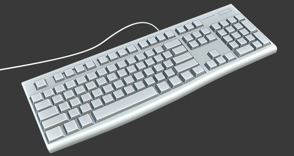 Logitech computer keyboard Low-poly 3D model_8