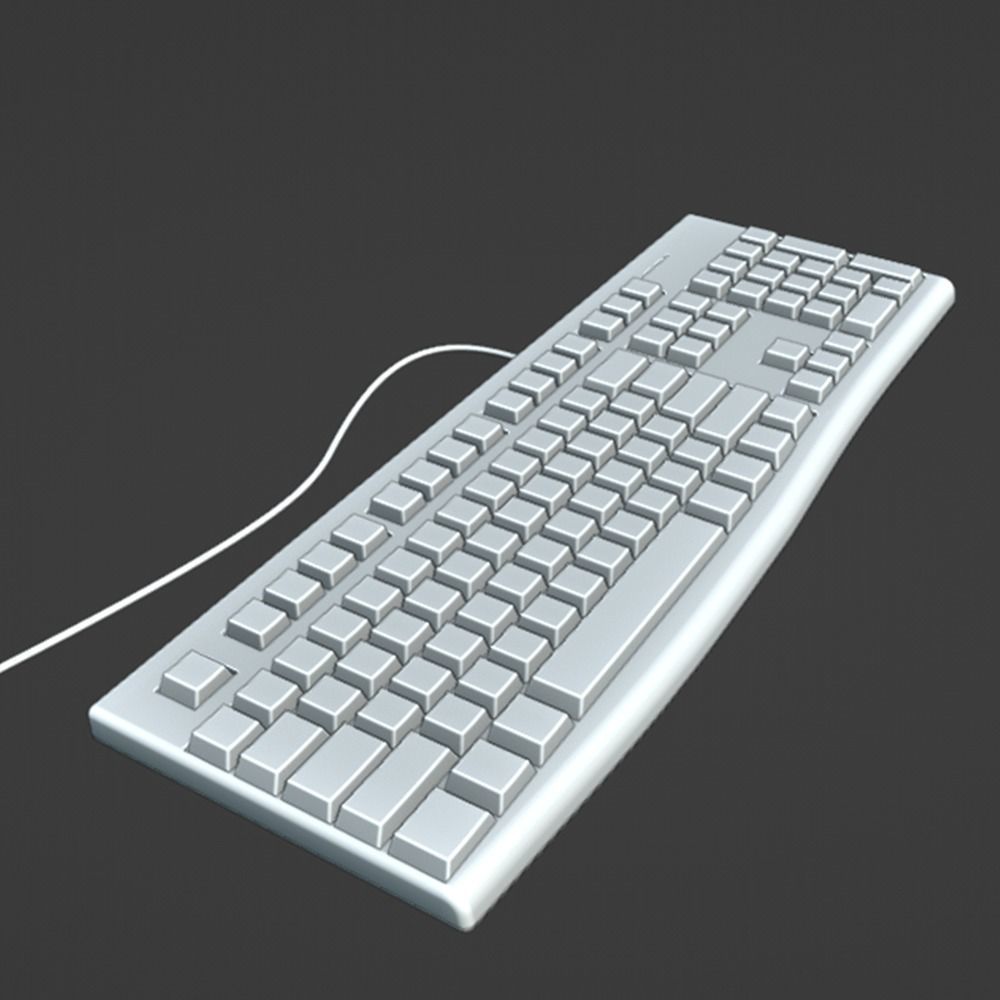 Logitech computer keyboard Low-poly 3D model_2