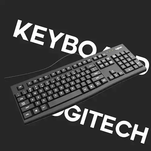 Logitech computer keyboard Low-poly 3D model