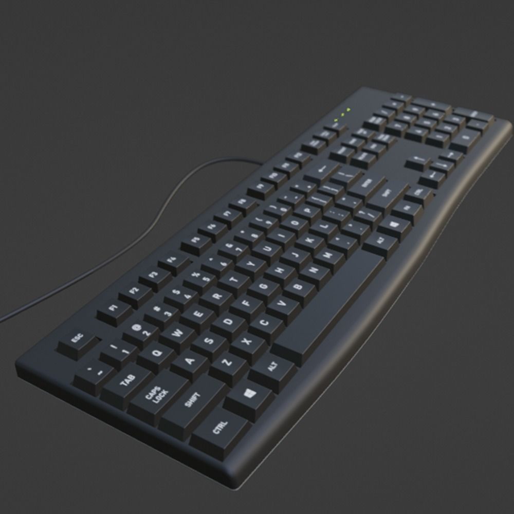 Logitech computer keyboard Low-poly 3D model_5