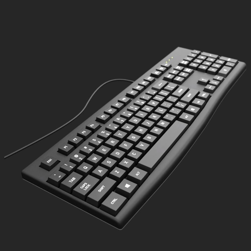 Logitech computer keyboard Low-poly 3D model_3
