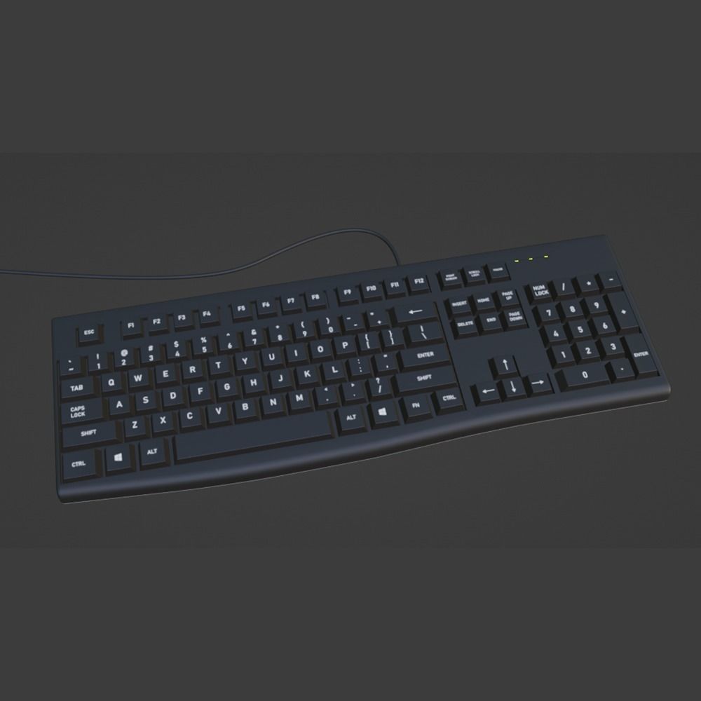 Logitech computer keyboard Low-poly 3D model_6
