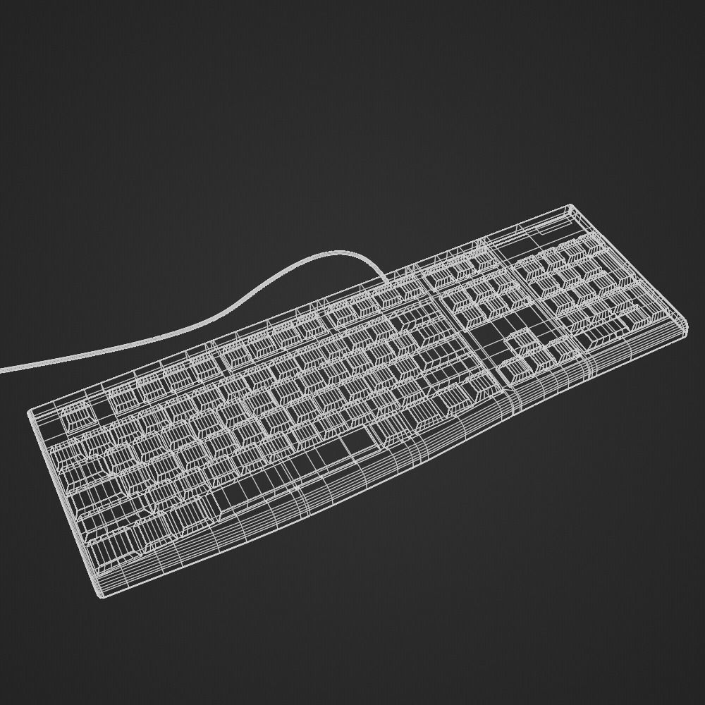 Logitech computer keyboard Low-poly 3D model_4