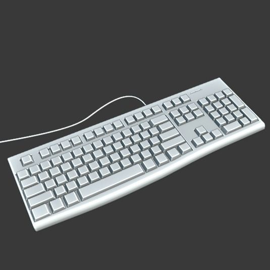 Logitech computer keyboard Low-poly 3D model_7