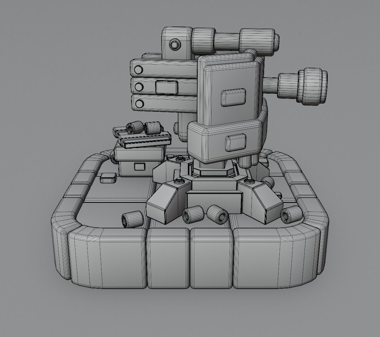 Machine gun platform 3D model for games 3D model_14