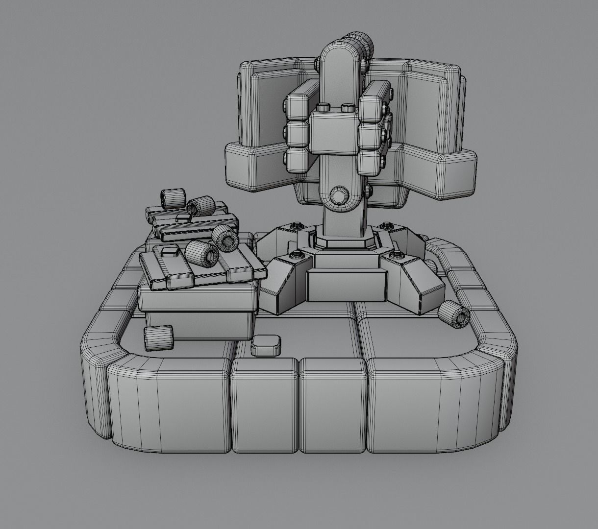 Machine gun platform 3D model for games 3D model_15