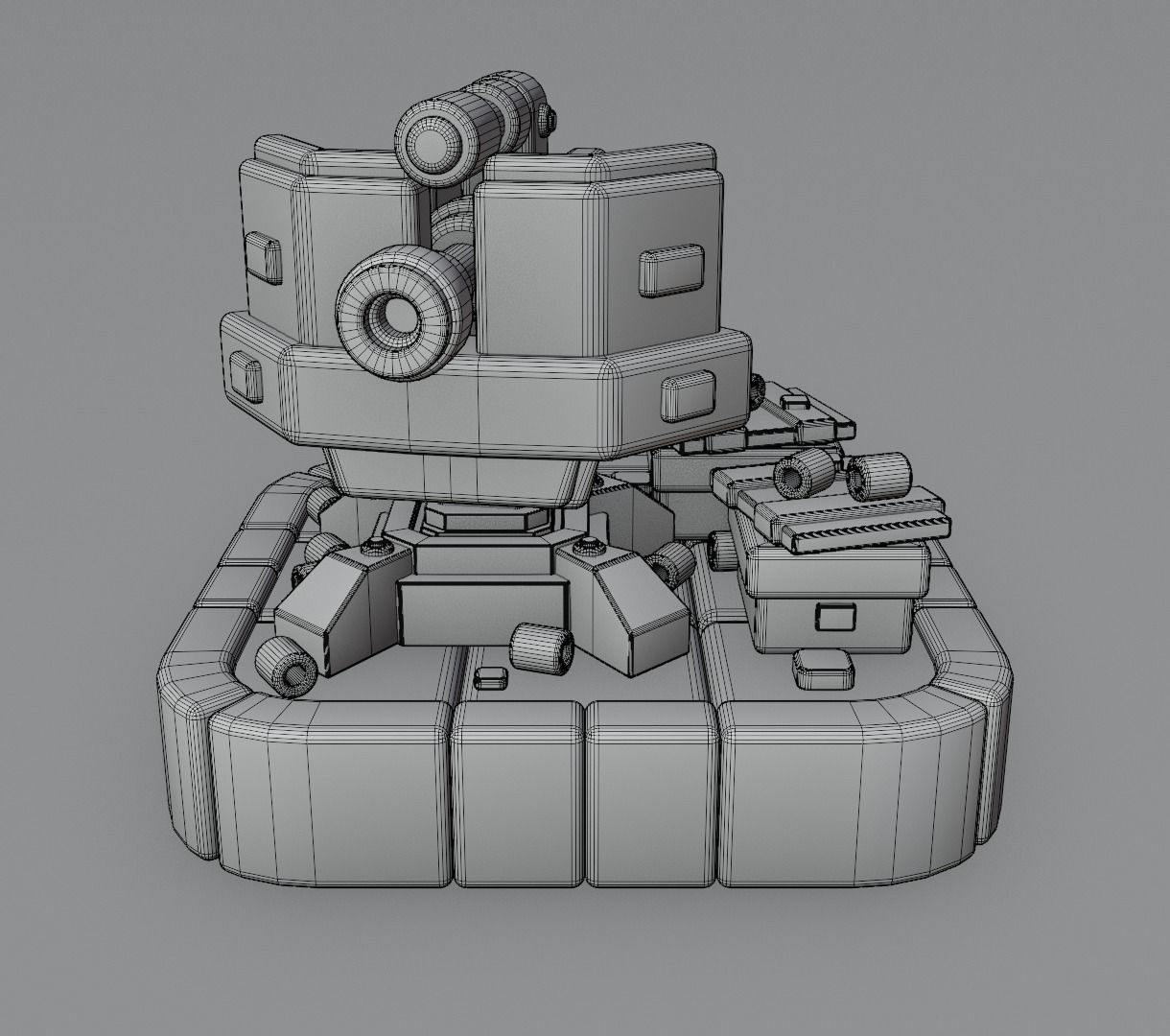 Machine gun platform 3D model for games 3D model_11