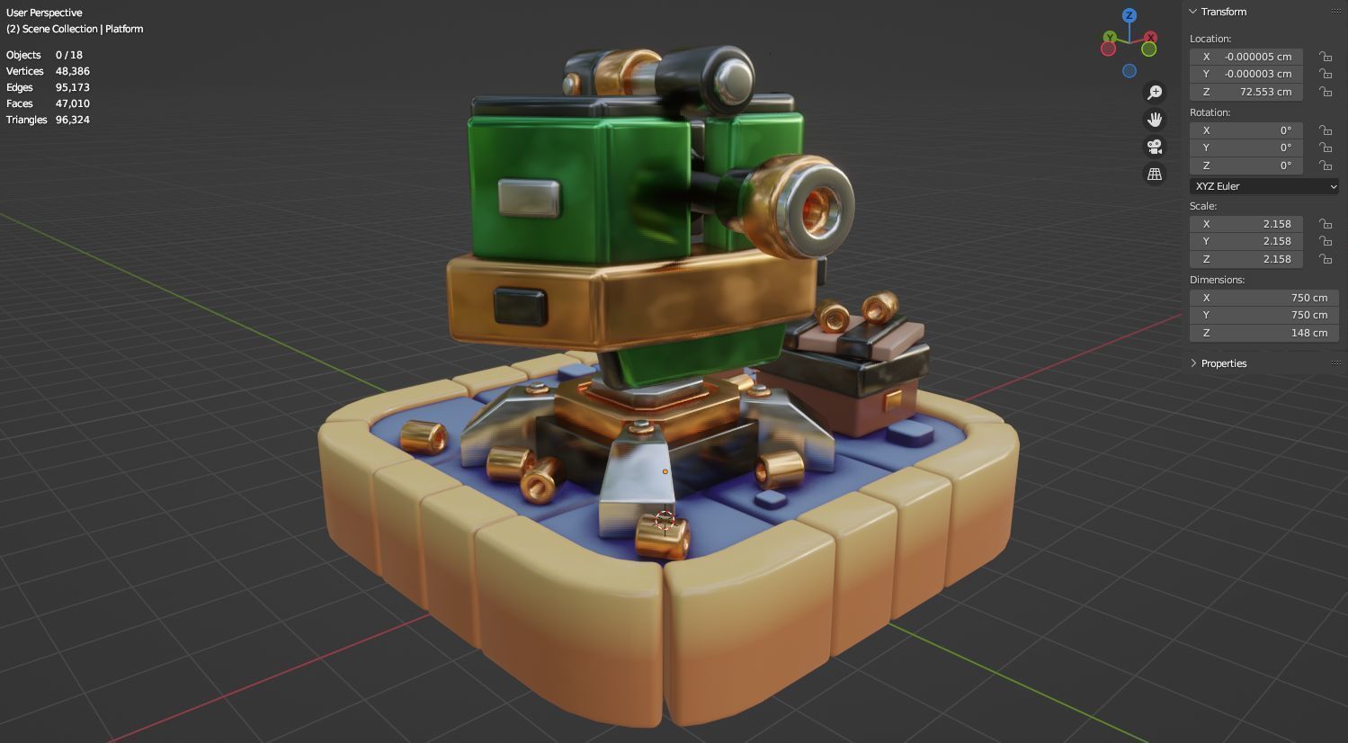 Machine gun platform 3D model for games 3D model_17