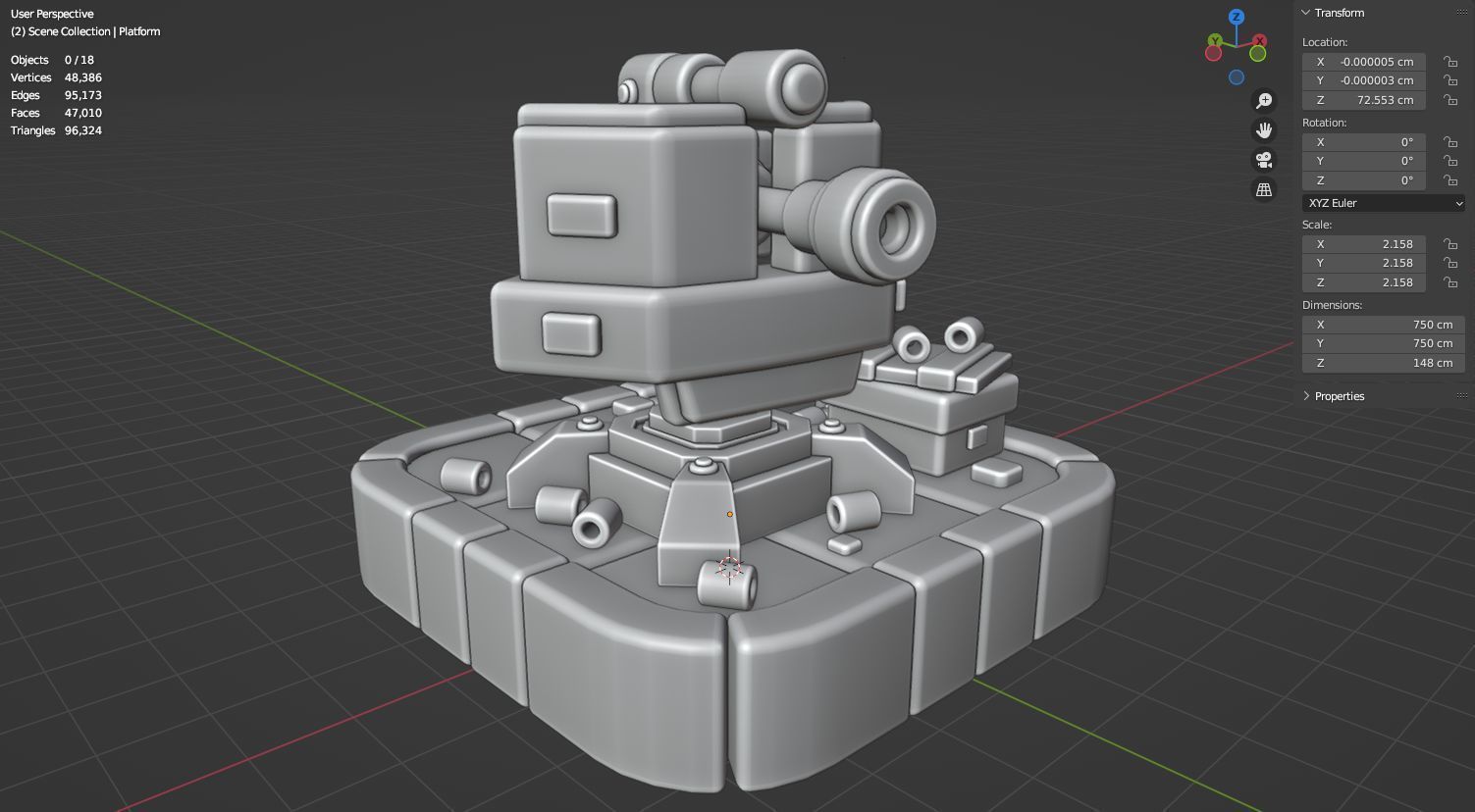 Machine gun platform 3D model for games 3D model_16