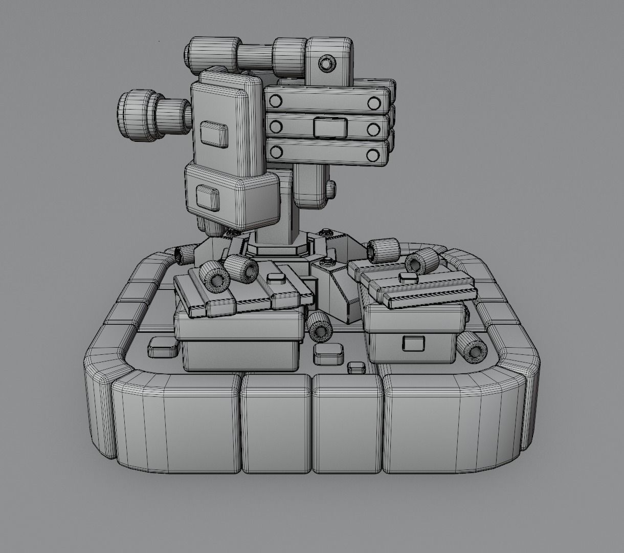 Machine gun platform 3D model for games 3D model_13