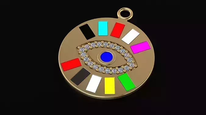 gold eye necklace