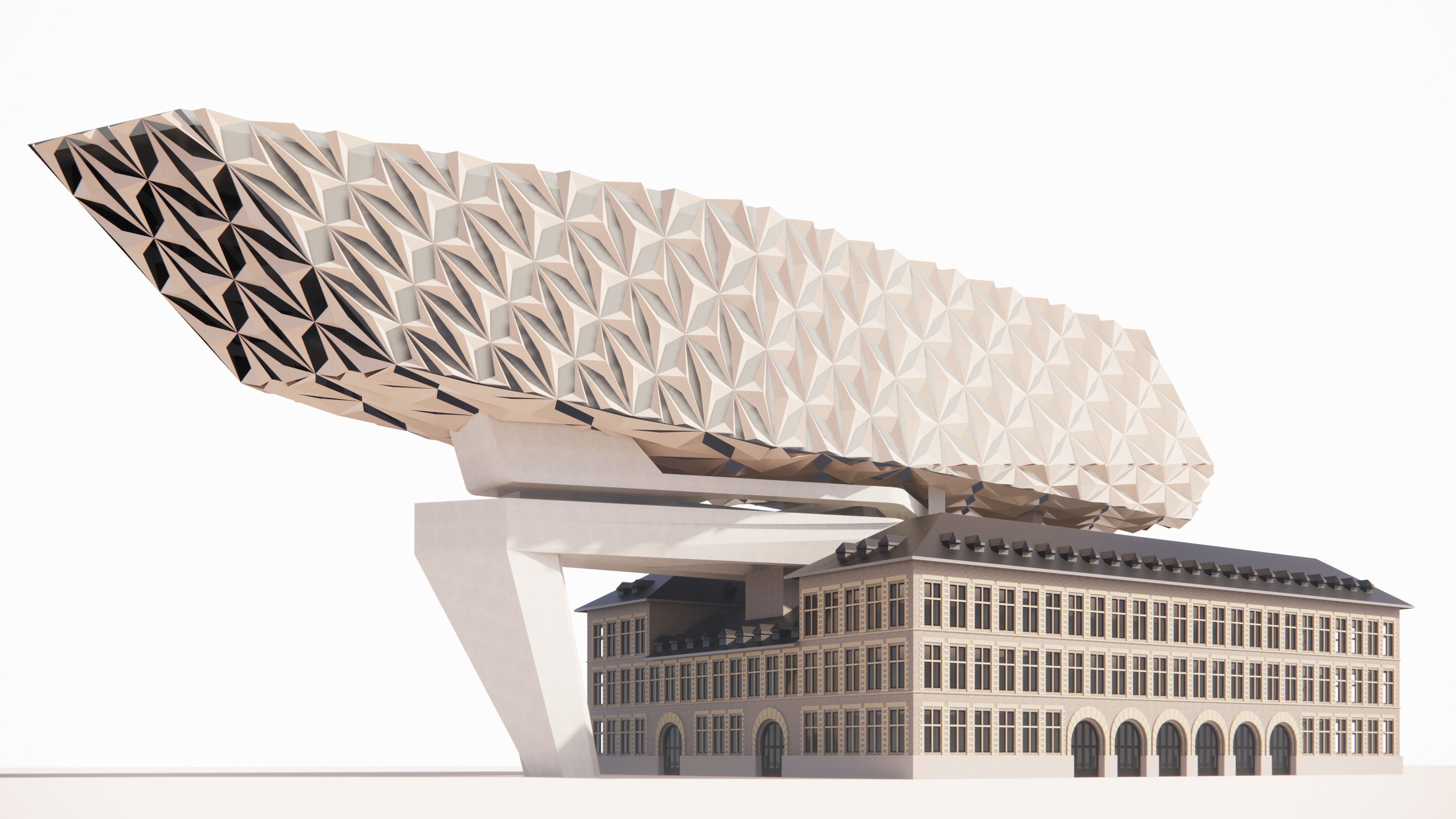 3D High Quality 3D Model Zaha Hadid Project Interpretation 3D model_3