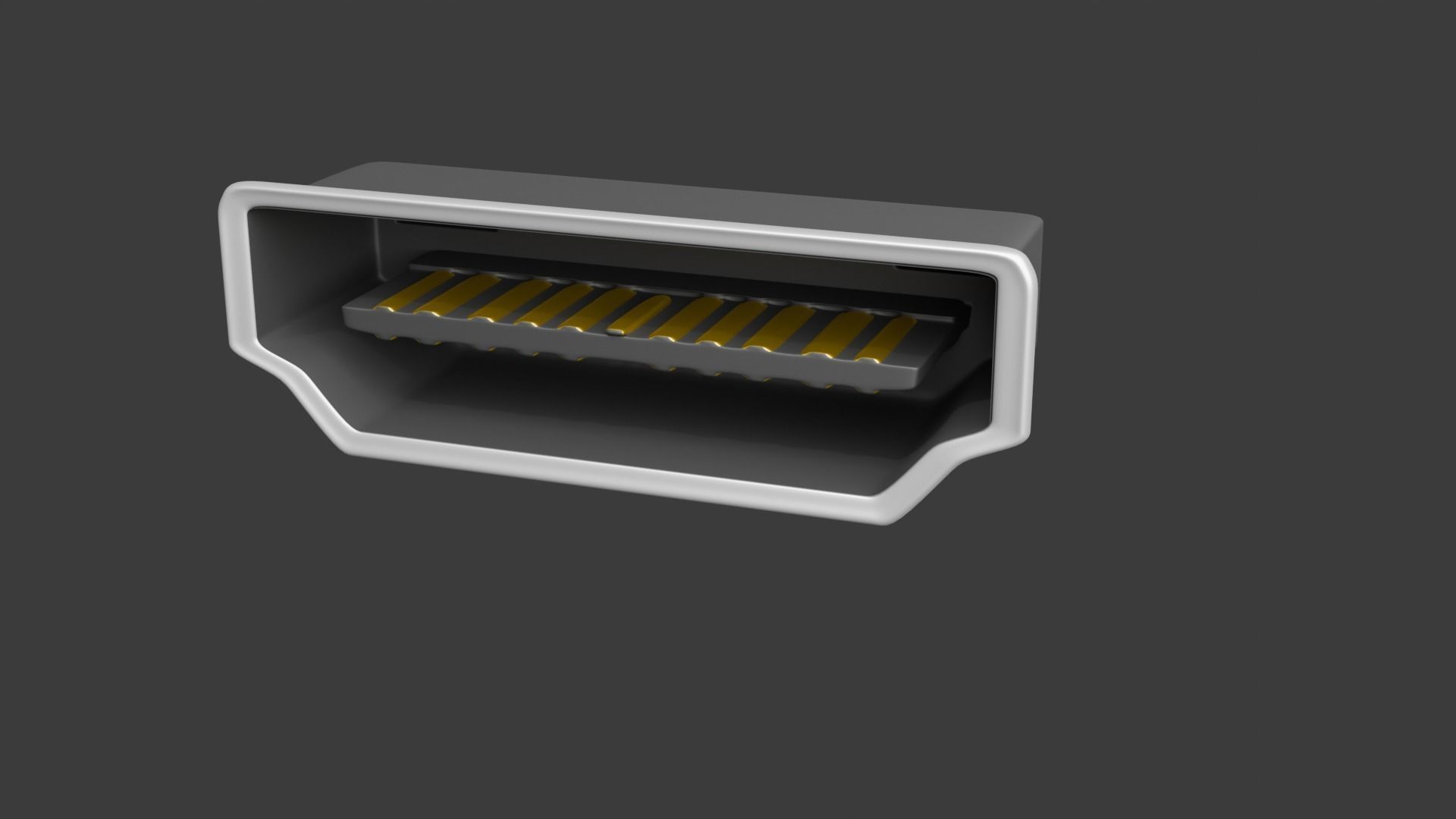 HDMI Female port 3D model_7