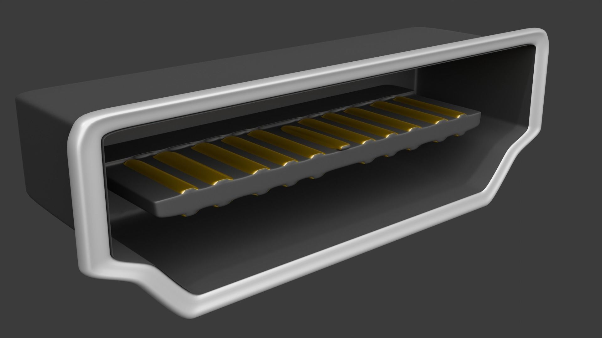 HDMI Female port 3D model_1