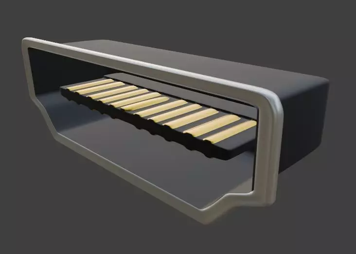 HDMI Female port 3D model_0