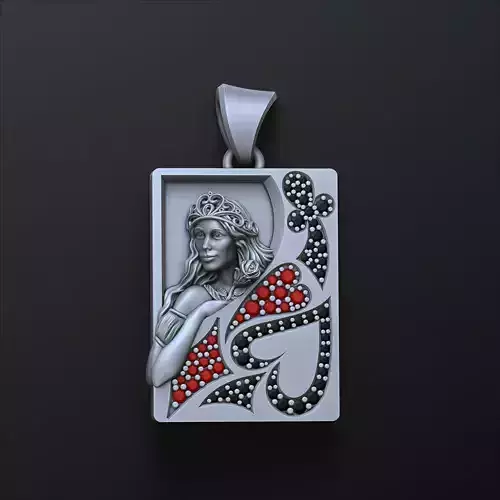 Playing Card Queen 3D print model