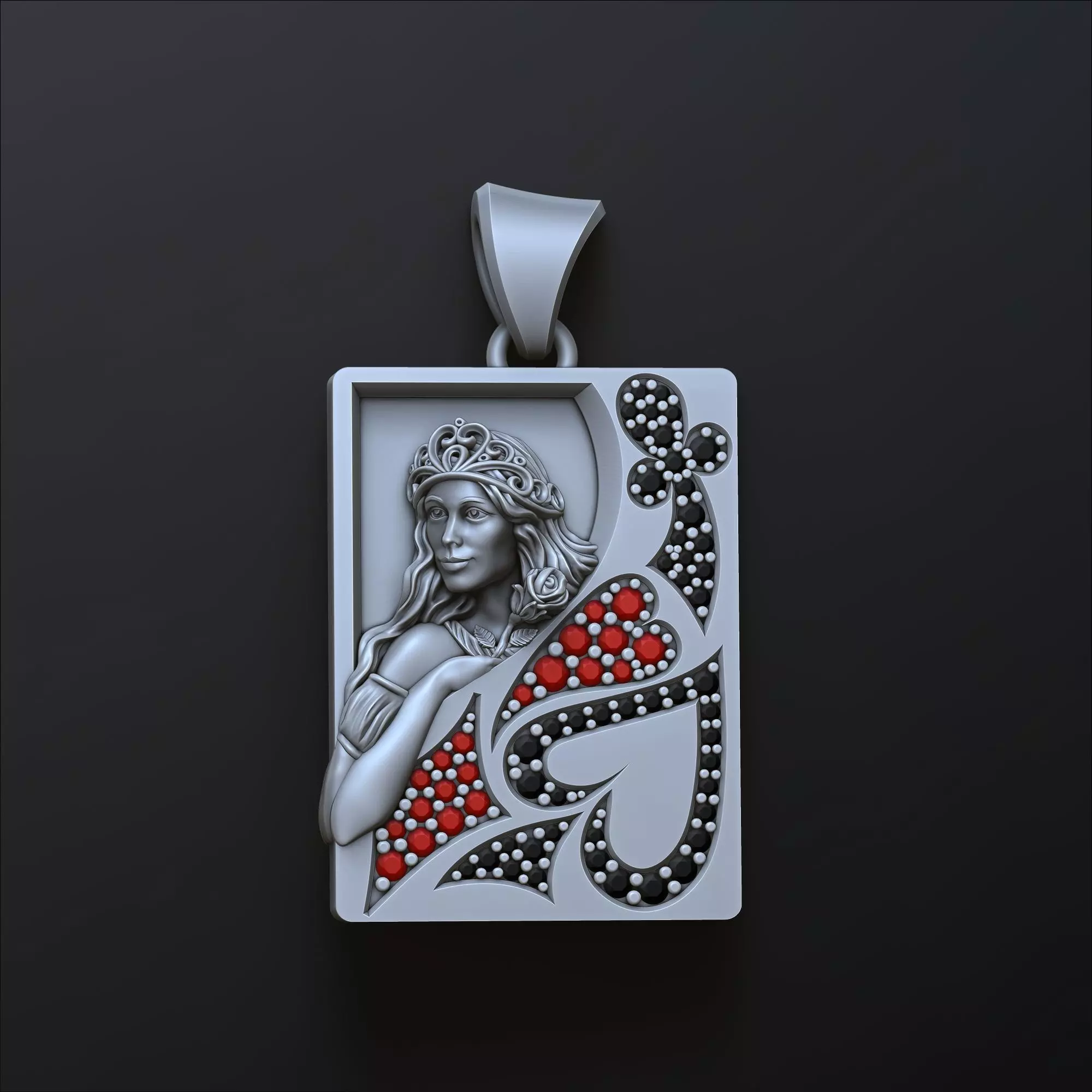 Playing Card Queen 3D print model_0