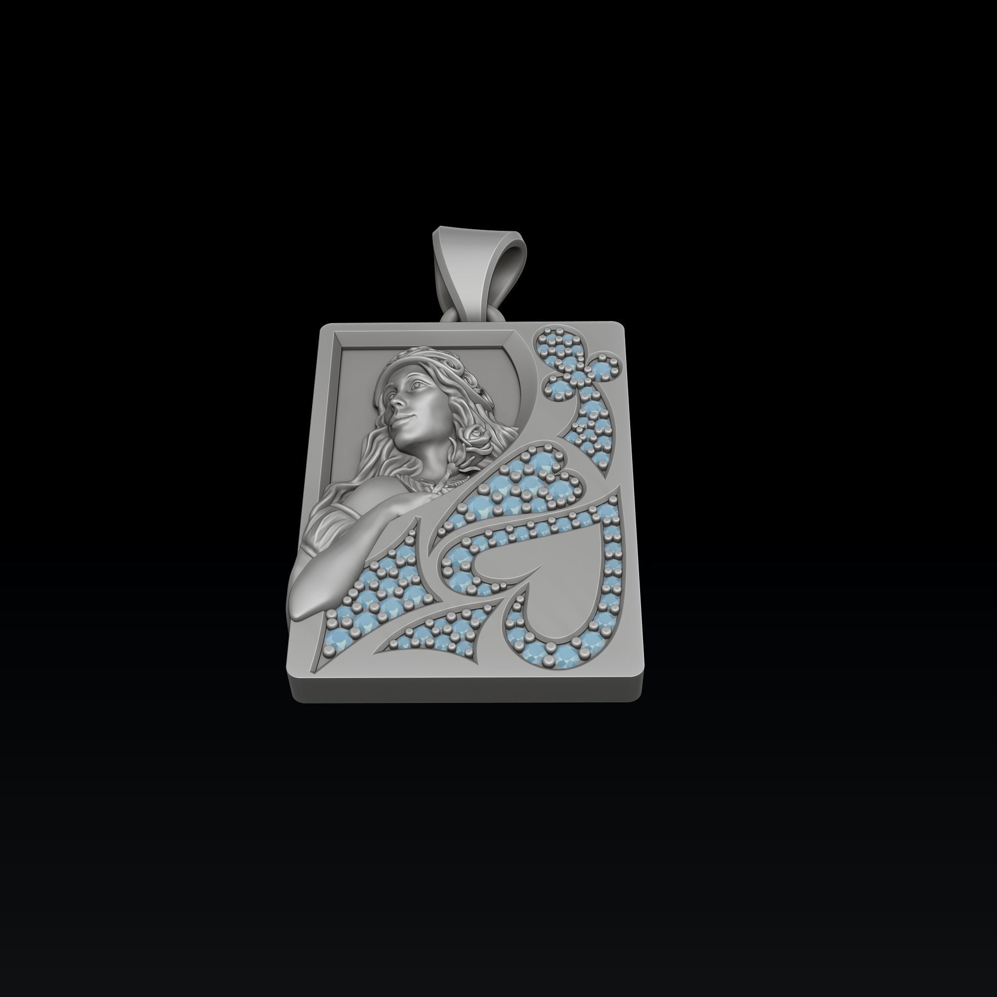 Playing Card Queen 3D print model_2