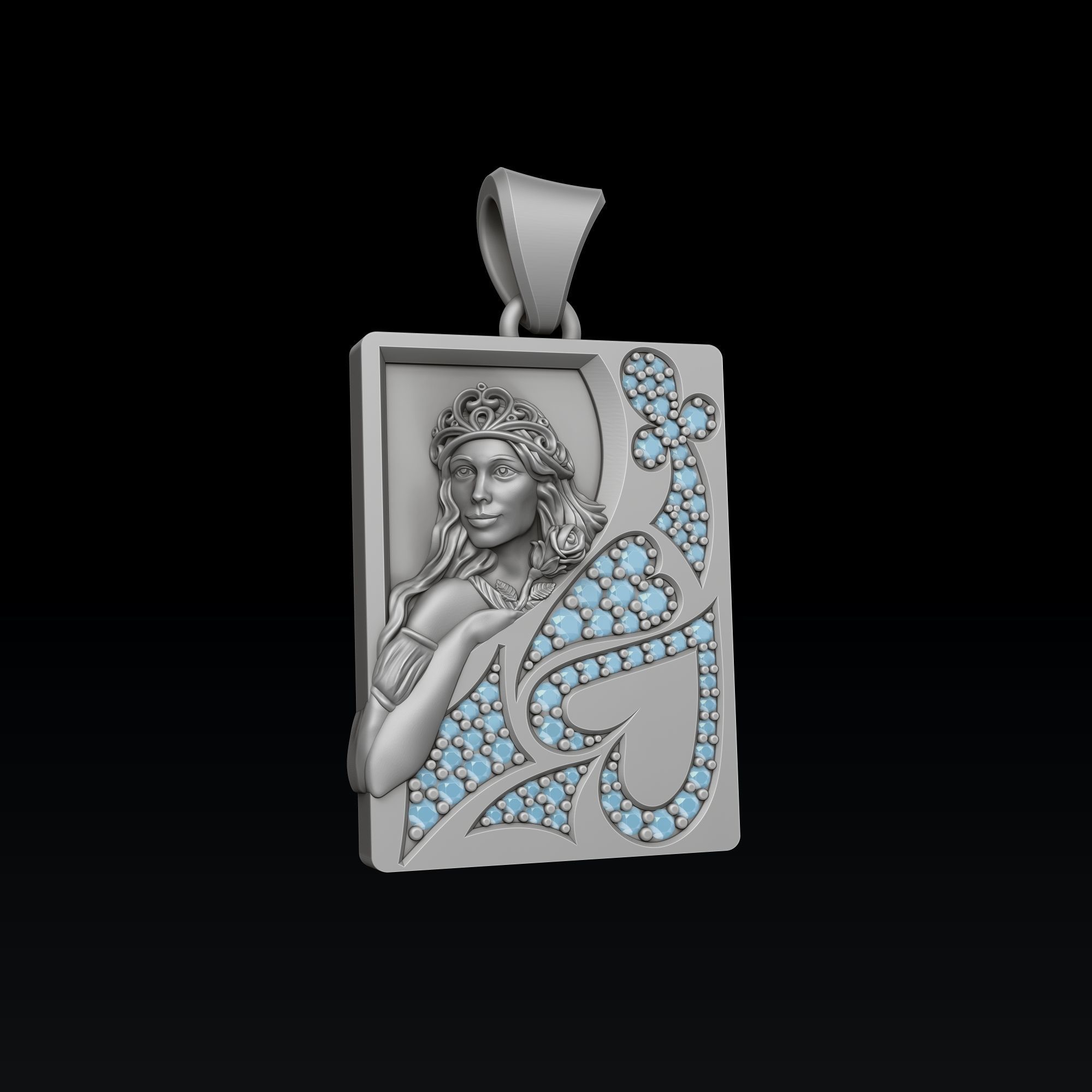 Playing Card Queen 3D print model_6