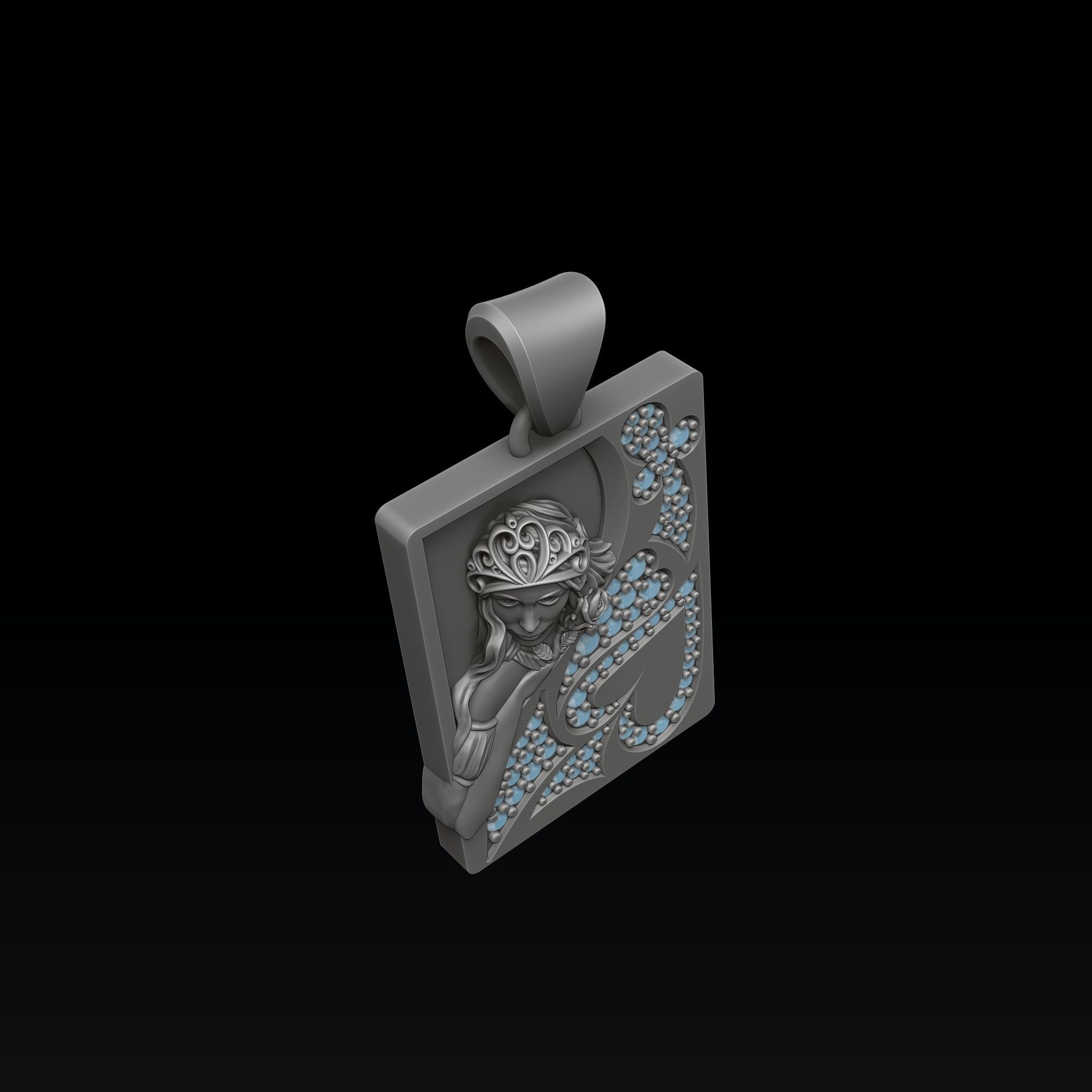 Playing Card Queen 3D print model_1