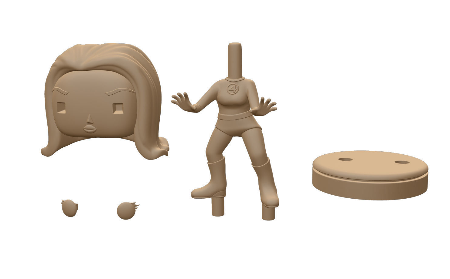  Invisible Woman  Retro Fantastic  3D print model_17