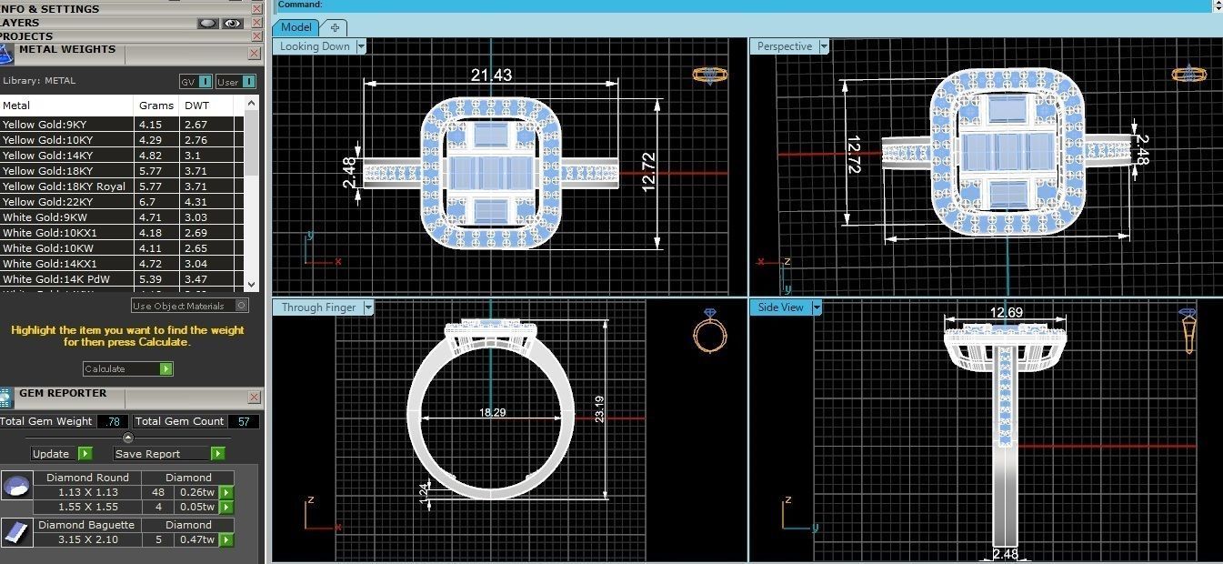 Sapphire Halo Gemstone Ring 3dm stl render details 3D print model_3