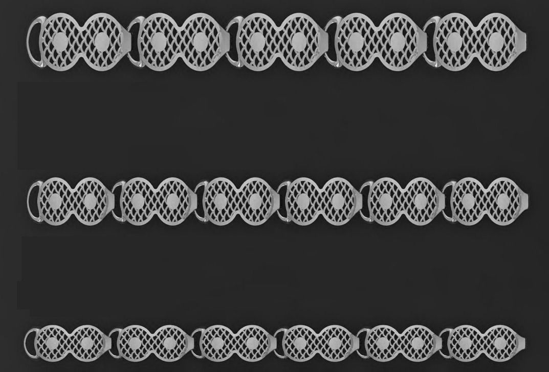 3 Size Gold Bracelet 3dm stl renders details 3D print model_2