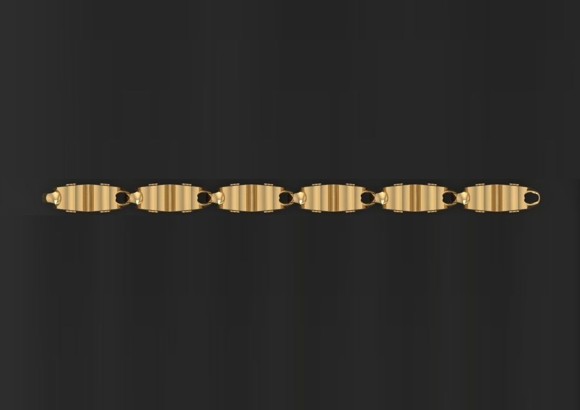 3 Size Gold Bracelet 3dm stl renders details 3D print model_3