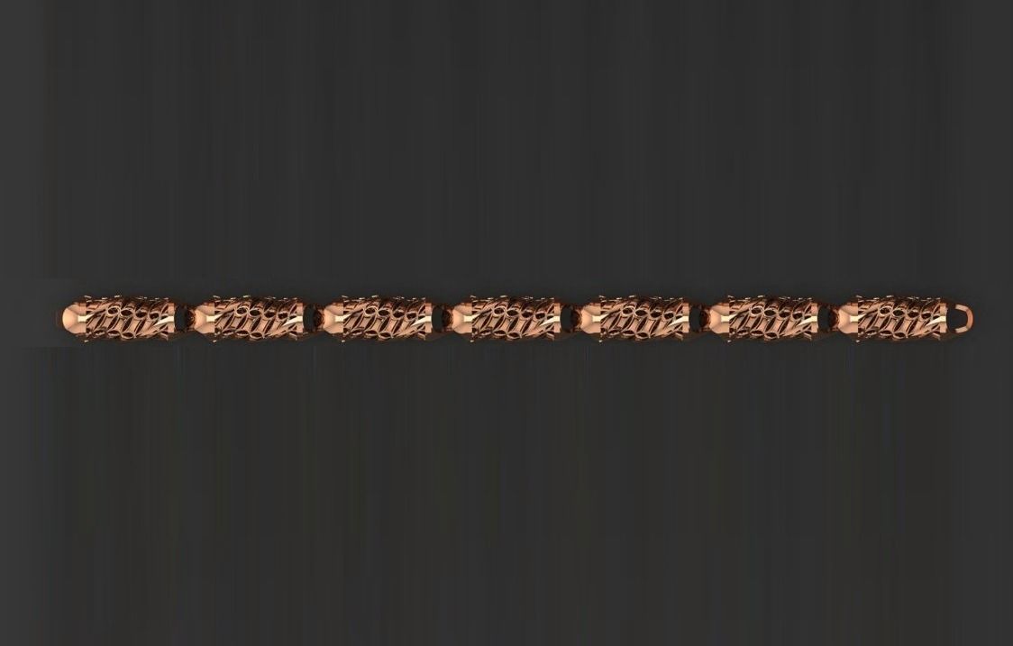 3 Size Gold Bracelet 3dm stl renders details 3D print model_7