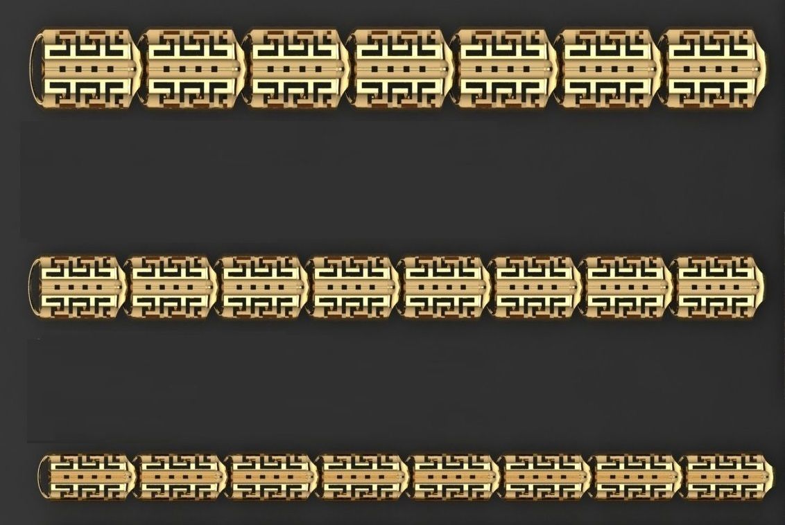 3 Size Gold Bracelet 3dm stl renders details 3D print model_1