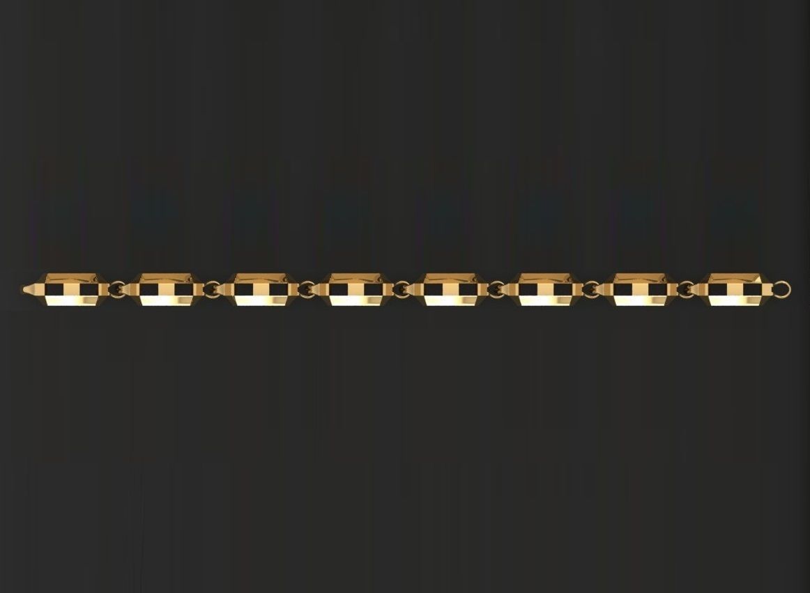 3 Size Gold Bracelet 3dm stl renders details 3D print model_5