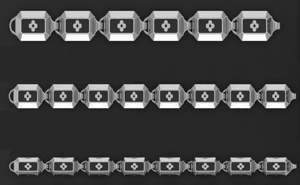 3 Size Gold Bracelet 3dm stl renders details 3D print model_2