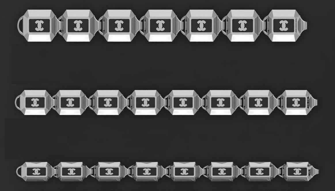 3 Size Gold Bracelet 3dm stl renders details 3D print model_2