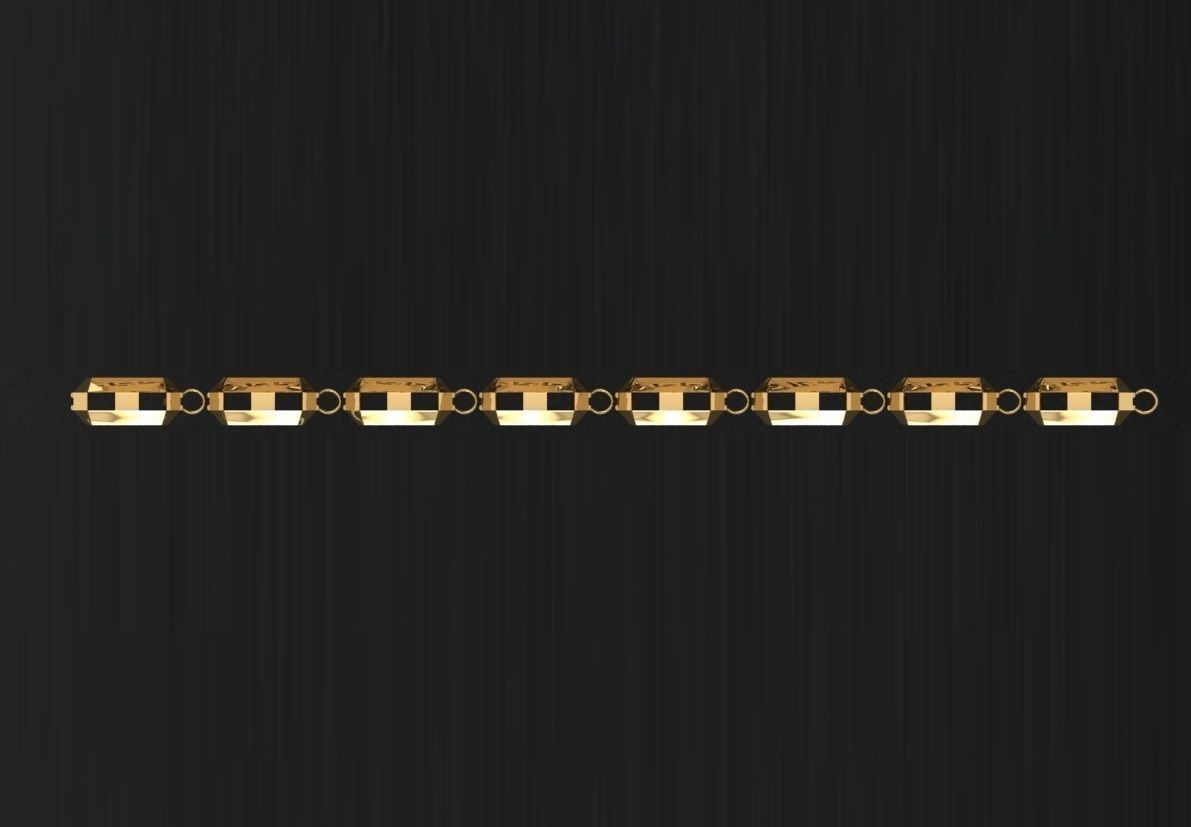 3 Size Gold Bracelet 3dm stl renders details 3D print model_6