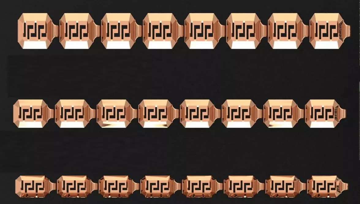 3 Size Gold Bracelet 3dm stl renders details 3D print model_0